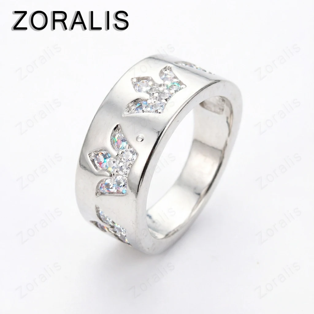 18K Gold Inlay AAA Zircon Crown Cocktail Ring For Women Jewelry Bridal Wedding Engagement Bands Accessories