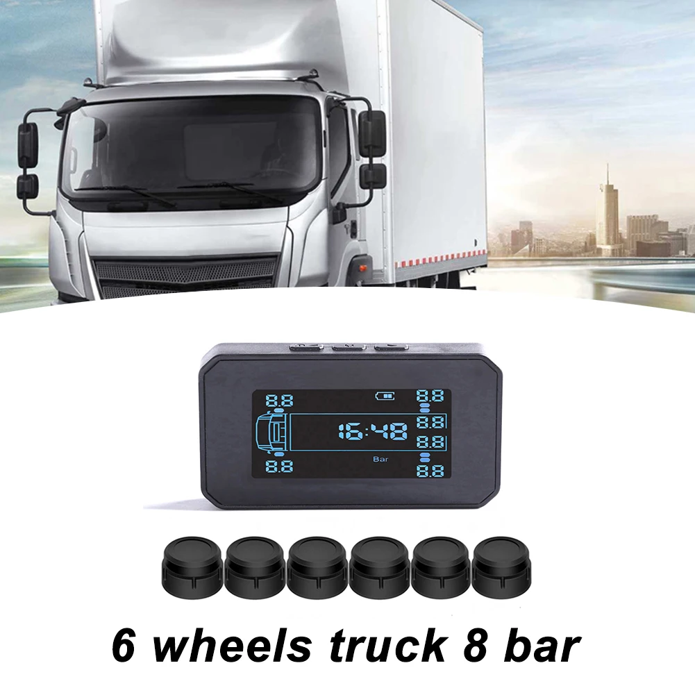 Battery Powered Pressure Monitor Portable Tire Pressure Monitor Black ABS Material Battery Powered Tpms System