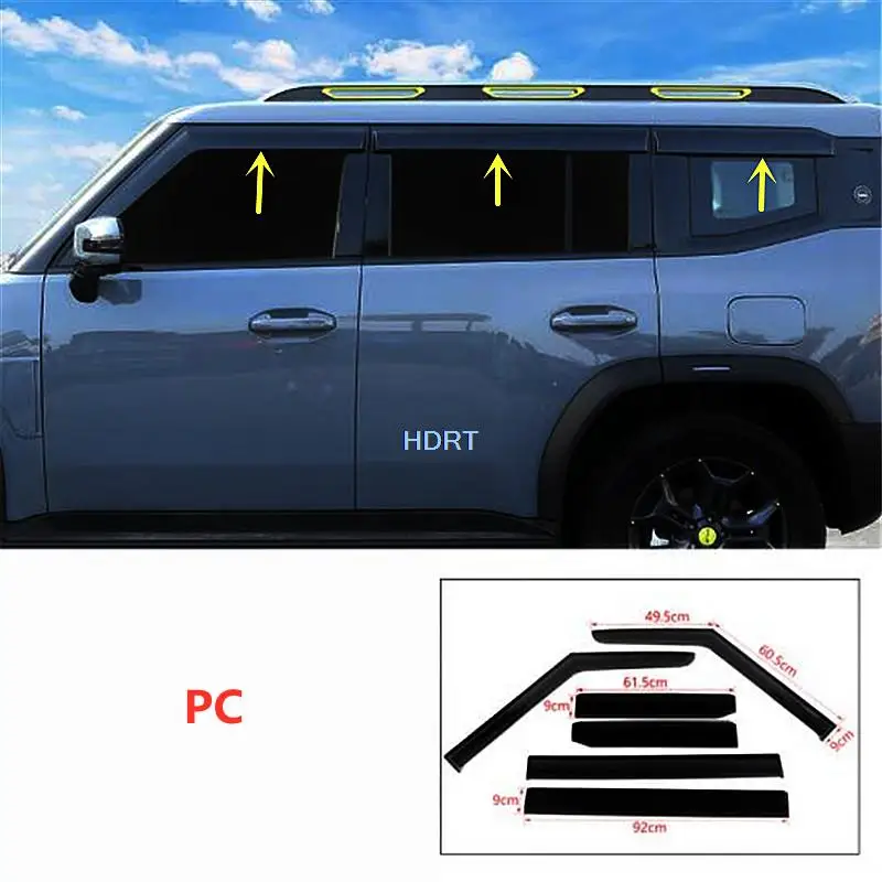 

Window Visor Sun Rain Wind Deflector Awning Shield Vent Guard Shade Cover For Chery Jetour Traveler 2023 + Car Style Accessories