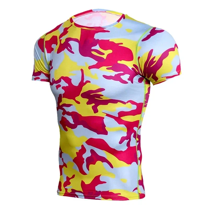 Fashionable and Lnteresting Camouflage  Pictures For Men\'s T-Shirts Trend Digital Printing Casual Round Neck Short Sleeved