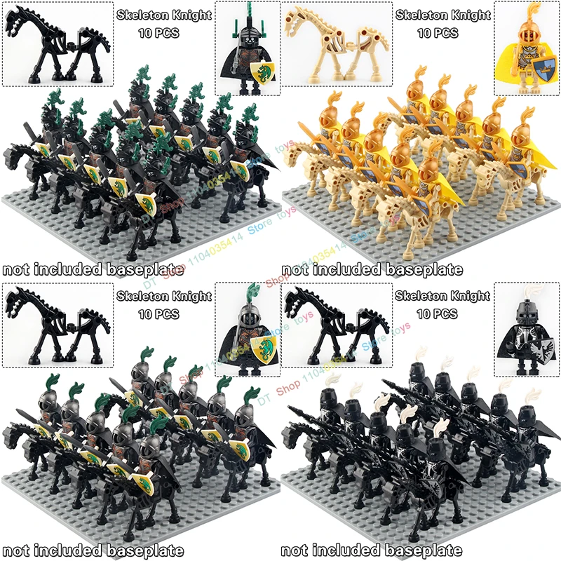 

Medieval Castle Knight Skeleton Warriors Skeletons Strong Orcs Figures Collection Toy DIY Collection Children Gifts AX9815 9816