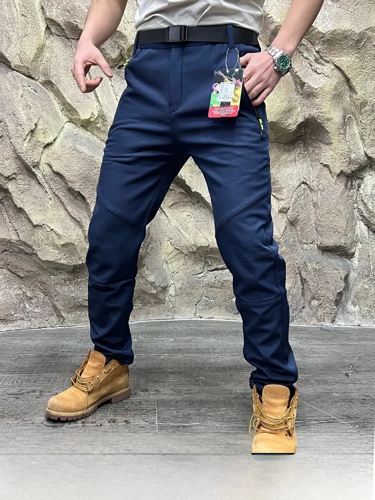 

Outdoor Men's Functional Hiking Pants with Bule Waist Belt Autumn Winter Cosite Fce Warm Waterproof Sports Mountain C...