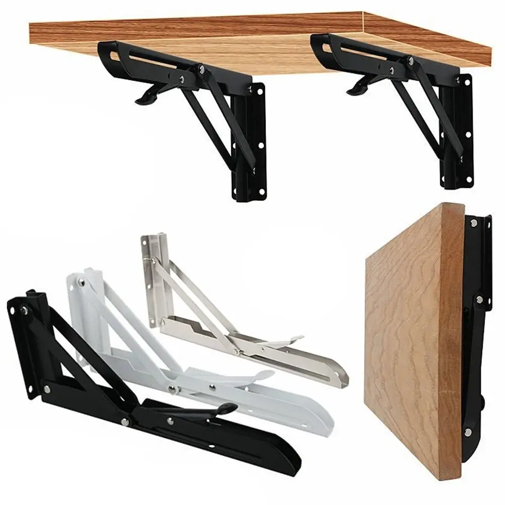 Stainless steel Folding Shelf Bracket Collapsible Adjustable Wall Mounted Support Space Saving Durable Wall Mount Shelf