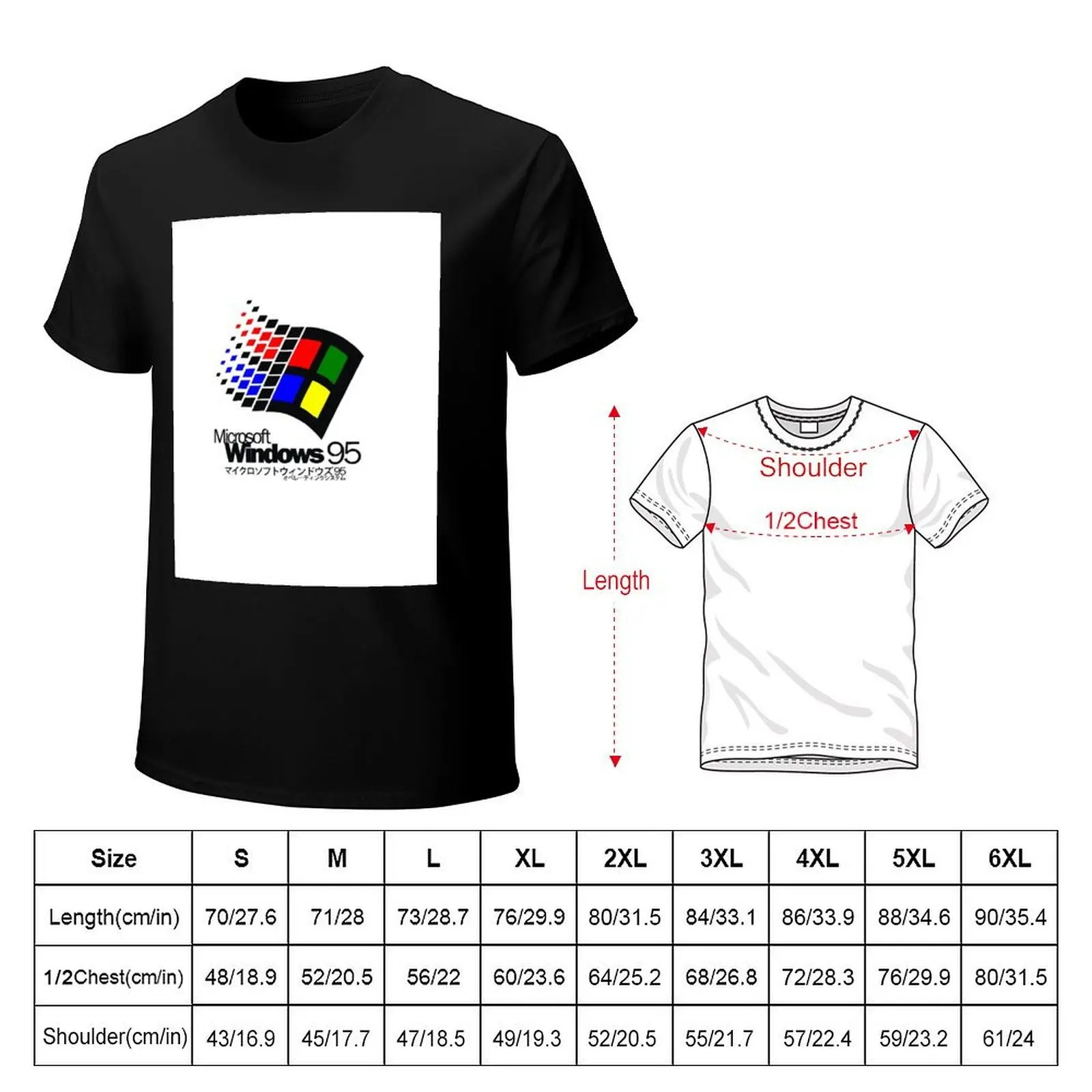 Windows 95 Logo T-Shirt man t shirts for men casual T-Shirt