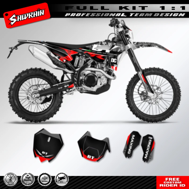 

Sawrain Motorcycle Sticker Custom Team Graphics Backgrounds Decals Stickers Kit For Beta RR 2020 2021 2022 Black Red