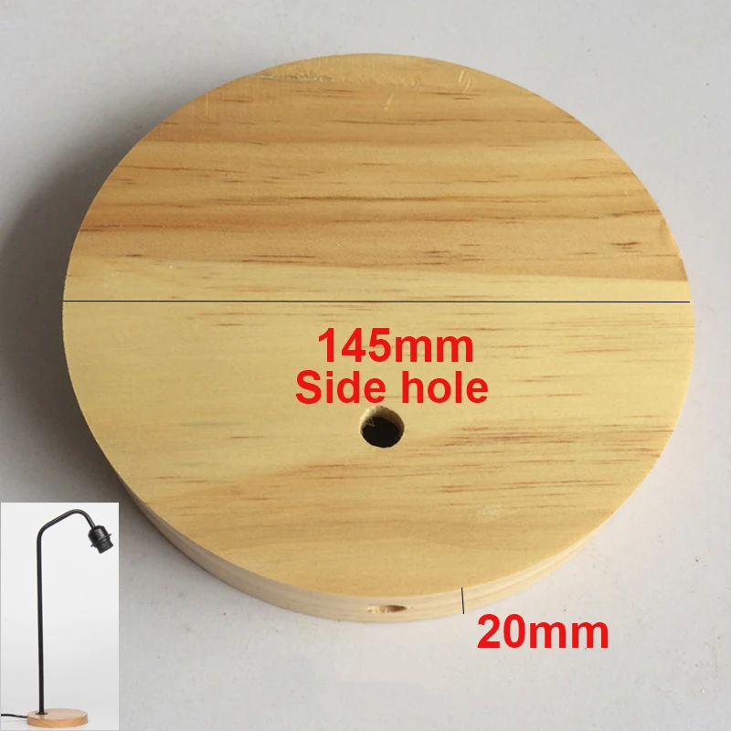 1pcs Round Wood Table Lamp bases Holder 12cm 14.5cm E27 Socket Desk Lamp Base Holder Decor Wooden Base desk lamp  Accessories