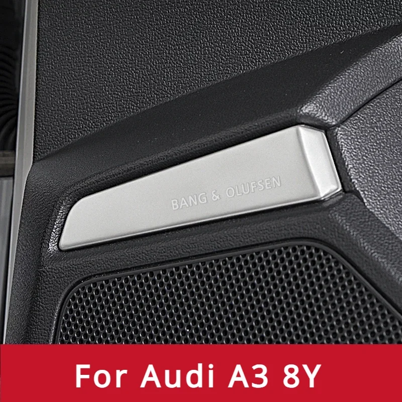 4PCS Auto Tür Lautsprecher Horn Audio Edelstahl Trim Streifen für Audi A3 8Y Innen Dekorieren Lieferant Änderung zubehör – Detail 1