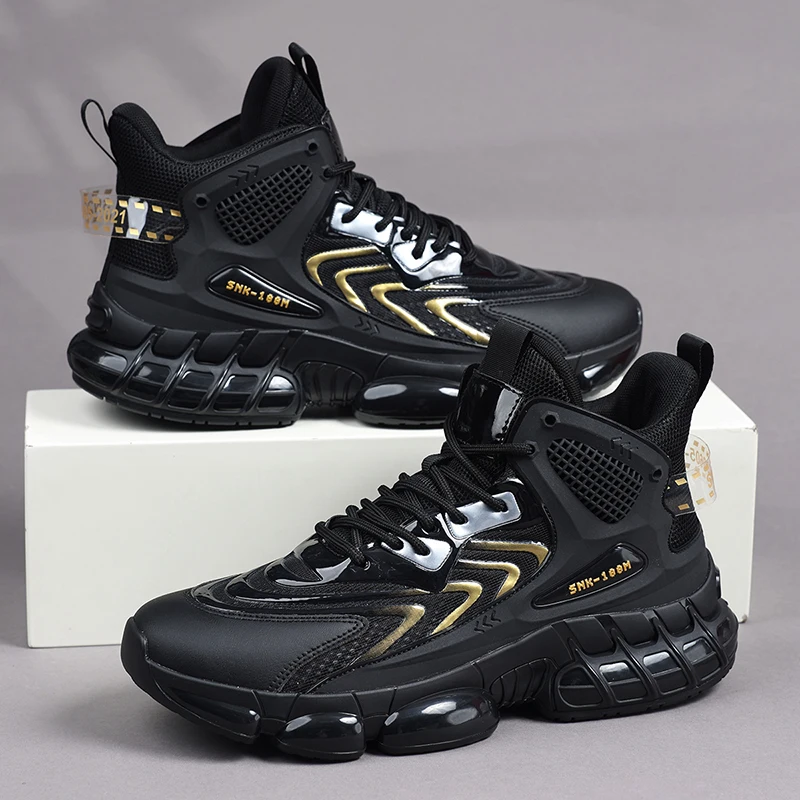 

Mens Sports Shoes High Top Breathe Mesh Cosy Casual Shoes Large Size Outdoor Anti Slip Trend Training Running Shoes Men