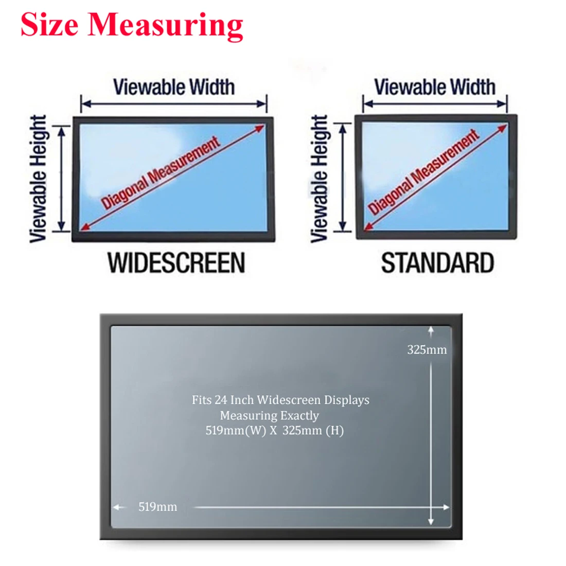 23 inch (509mm * 286mm) Filtro de Privacidade Anti-Refletor Película Protetora Para 16:9 Widescreen Computador Notebook PC Monitores