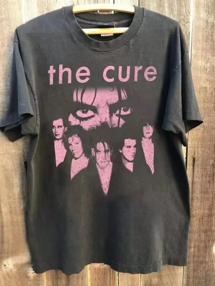 Summer Women's Vintage The Cure Rock Band T Shirt Cotton and Breathable Short Sleeve Streetwear Oversized Loose Casual