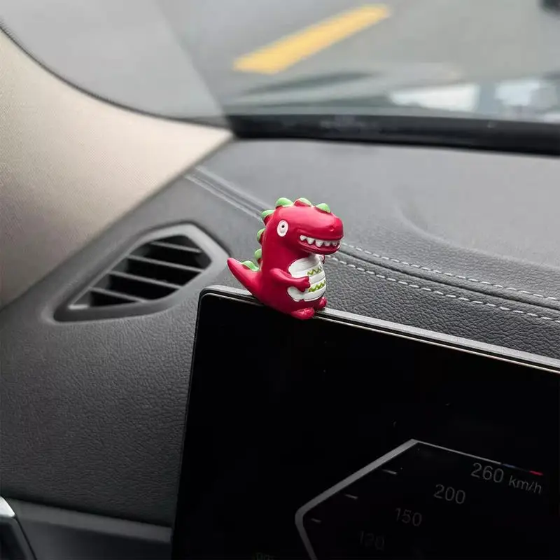 Car Center Console Decor Center Console Dinosaur Decoration 4PCS Colorful Car Decoration Cute Animal Ornament For Vehicles