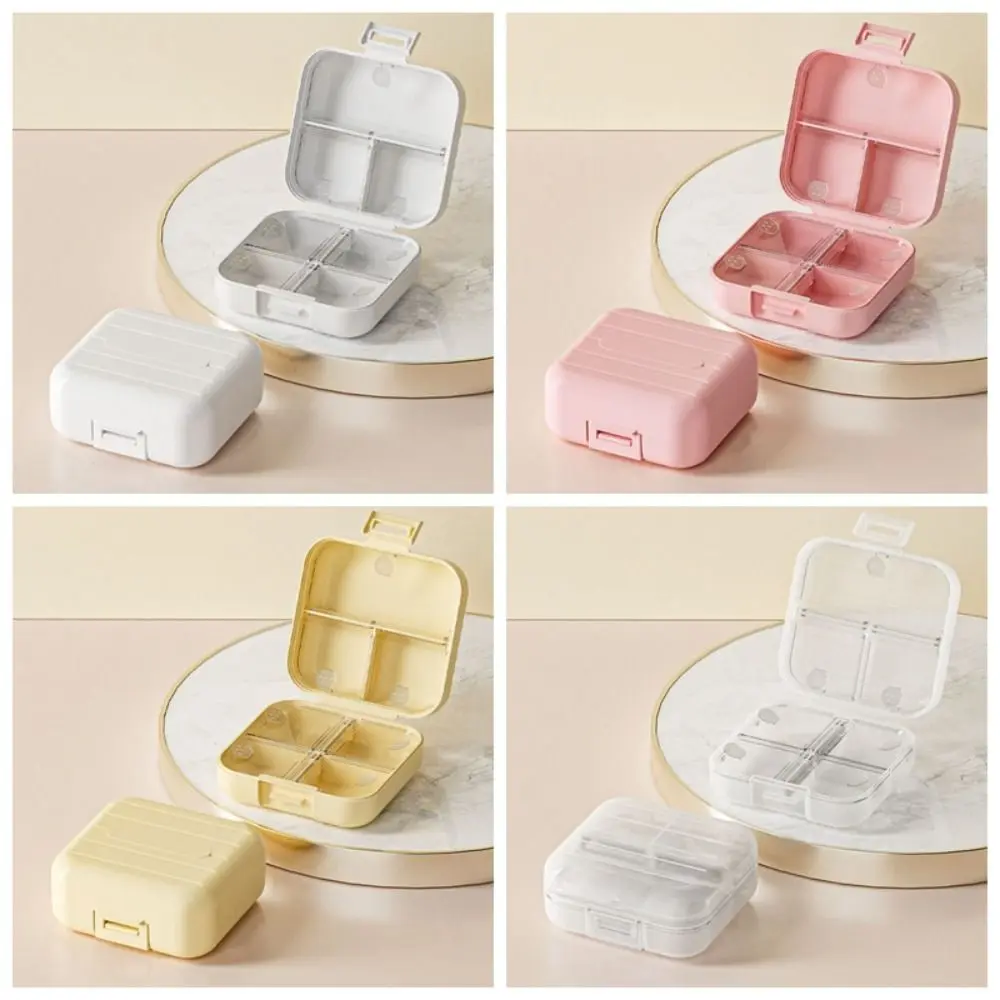 

Convenient Portable Jewelry Box with Compartment Lightweight Pill Case PP Mini Storage Box Travel