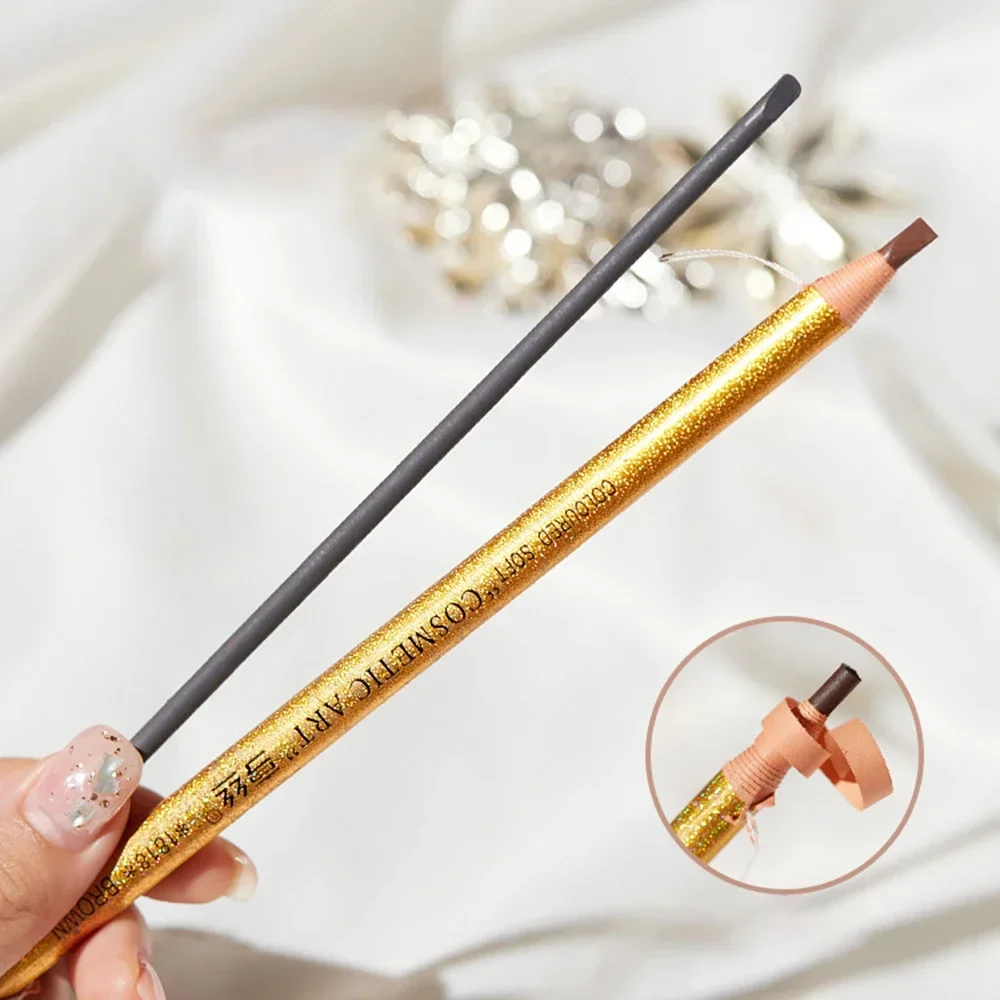 Crayon de conception de sourcils doré, 1 pièce, imperméable, résistant à la sueur et sans décoloration, maquillage de beauté, vente en gros, stylo à sourcils, outils de maquillage