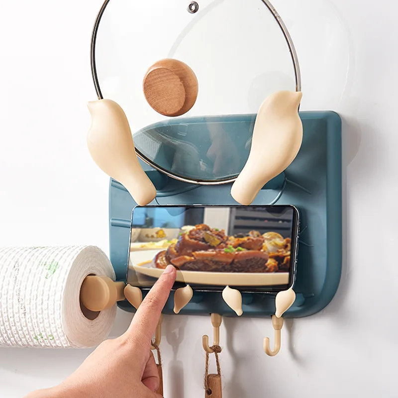 Kitchen Tools Multifunctional Wall Mounted Organiser No Need To Punch Holes Extendable Kitchenware Storage Hooks Home Supplies