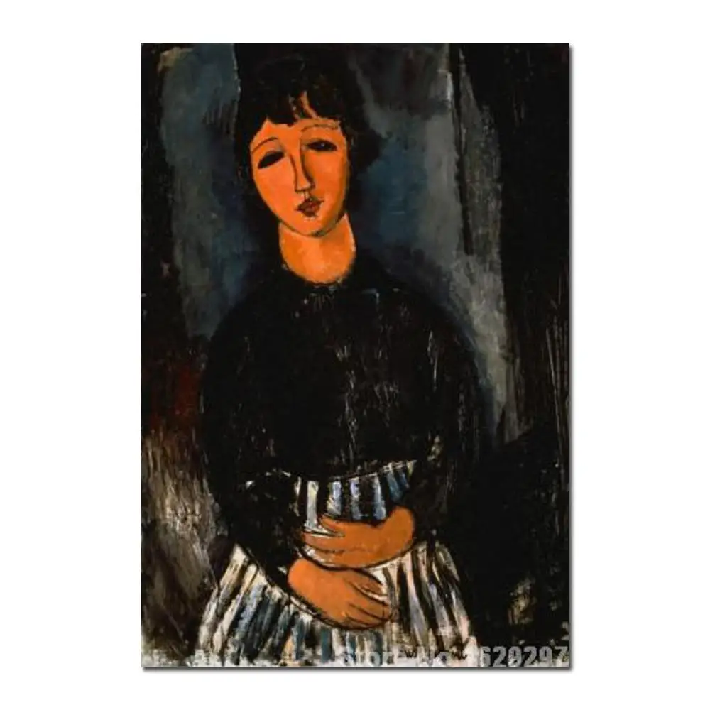 

wall art modern Servant with Striped Apron Amedeo Modigliani Paintings Hand painted High quality