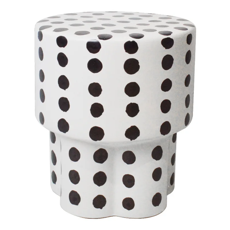 Irregular polka dot ceramic stool plum blossom foot ancient chair home furnishing hotel lobby balcony outdoor courtyard ornament