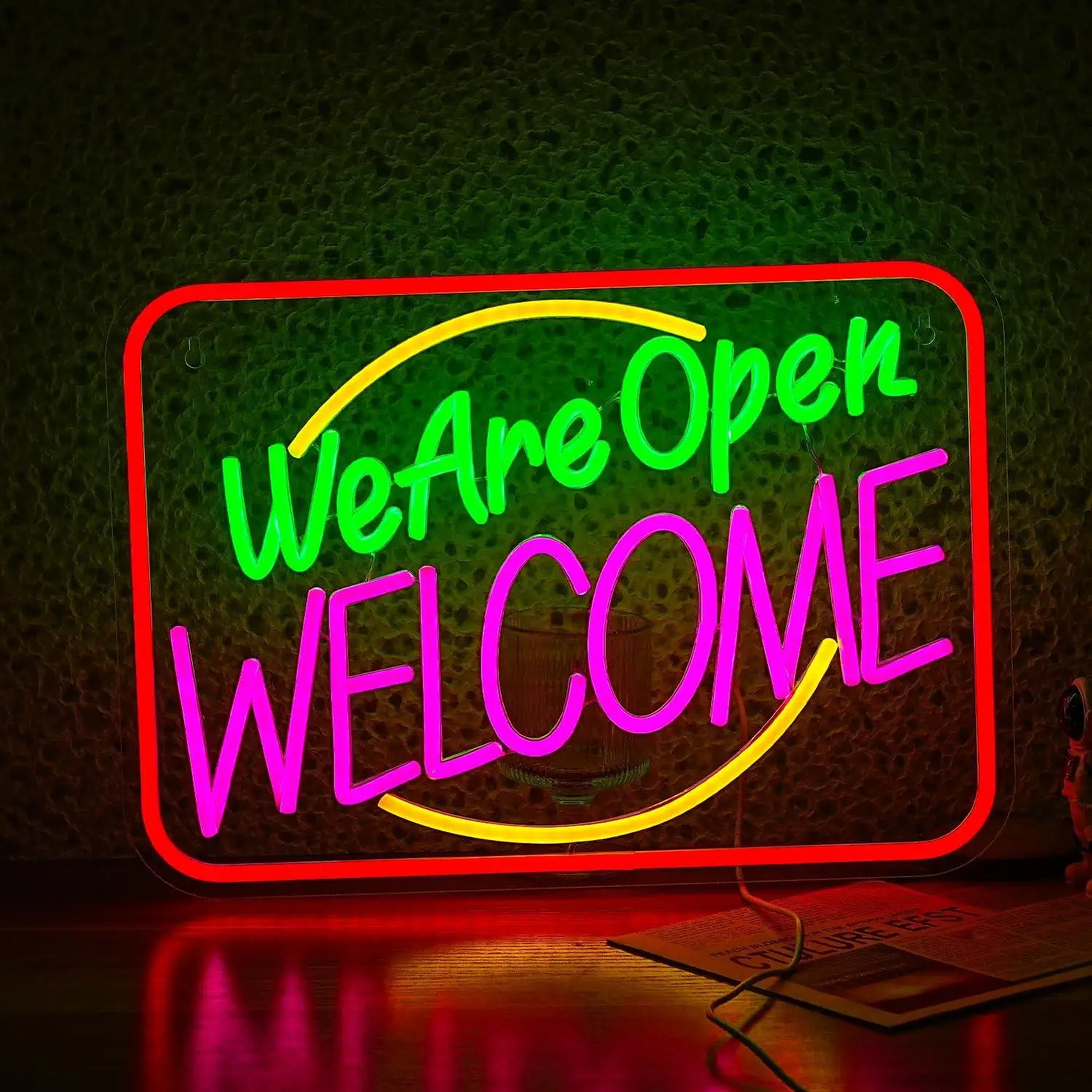 

Неоновая вывеска «Мы Открыты»: светодиодные LED-лампы для кофейни, бара, ресторана, салона, отеля, декор для дверей и окон, вывески для бизнеса и баров