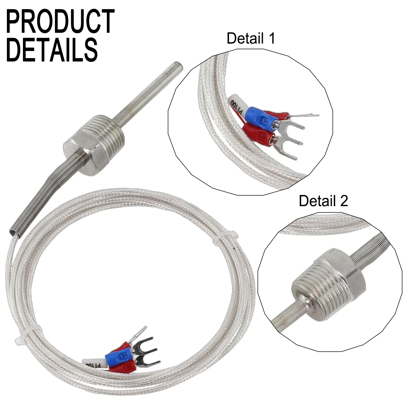 Tubo de protección de paquete de acero inoxidable, Sensor de sonda L Mm, rosca fija resistente, acero inoxidable