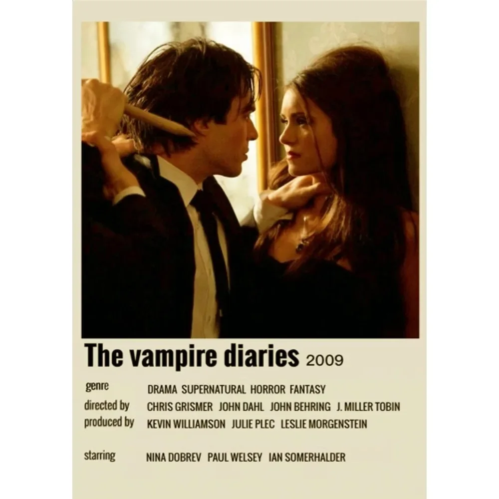 The Retro Classic Movie The Vampire Diaries Poster Paper Print Home Bedroom Entrance Bar Restaurant Cafe Art Painting Decoration