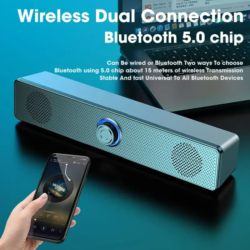 Computer Speaker 4D Surround Surround Soundbar Home Theater Bluetooth 5.0 Speaker Stereo Subwoofer Soundbar Laptop Wired Speaker