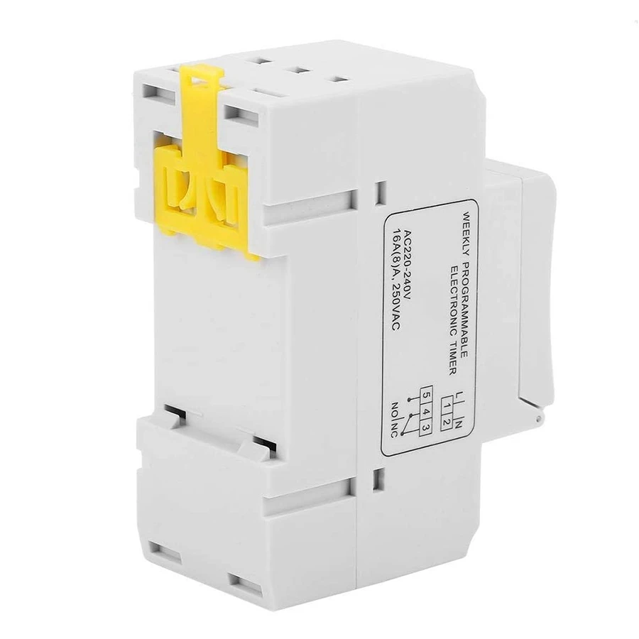 

New Shown-THC15A Digital Timer Switch Programmable Electronic Time Control Switch Time Delay Switch DIN Rail AC220-240V