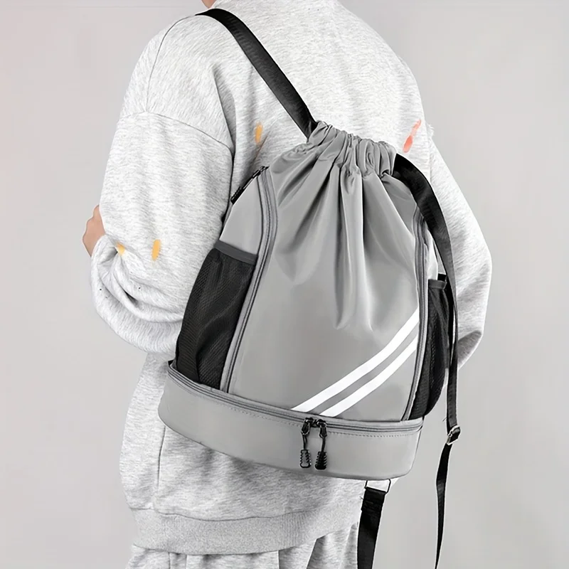 حقيبة ظهر لكرة السلة بحزام قابل للتعديل - نايلون أسود، متينة مع مقصورات متعددة، مثالية للمدرسة أو الرياضة