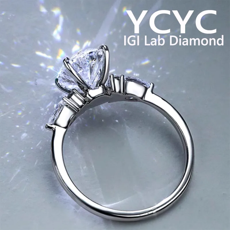 

Real Au750 18K gold Ring Oval cut D VS Color IGI CVD Lab Grown Diamond Rings for Women Wedding Bride