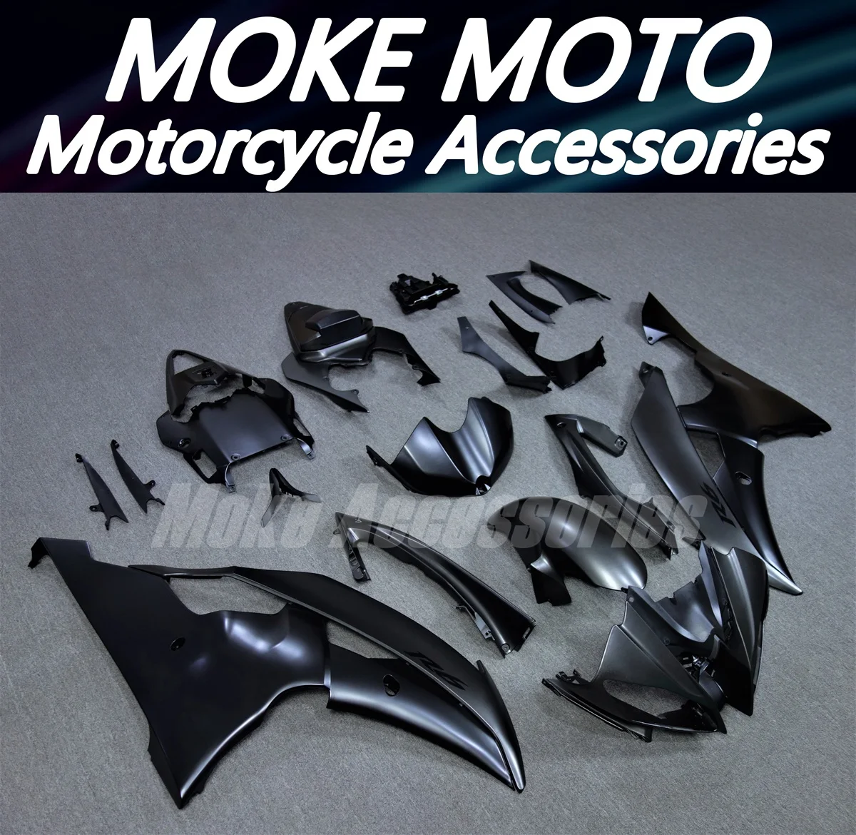 Kit de carenados aptos para Yzf R6 2008 2009 2010 2011 2012 2013 2014 2015 2016 conjunto de carrocería de inyección negro mate gris