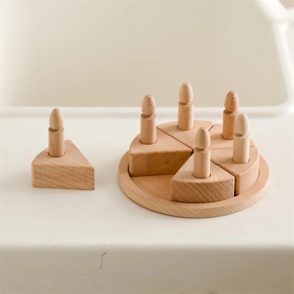 Juego educativo de simulación de pastel de cumpleaños, pastel de corte de comida, paletas de madera de haya, juegos interactivos, juguetes de cocina para niños