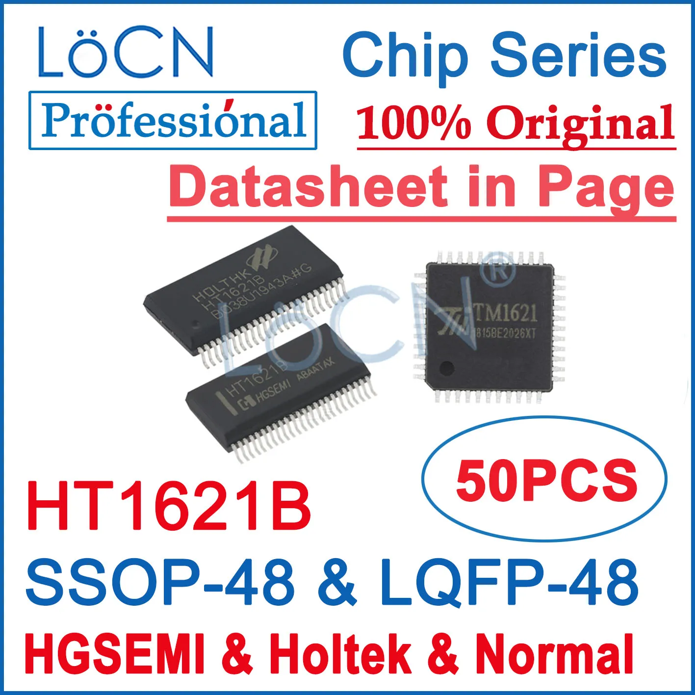 50PCS HT1621B SSOP48 TM1621 LQFP44 LQFP48 RAM Mapping 324 LCD Controller for I/O High Quality HGSEMI HOLTEK 100% Original