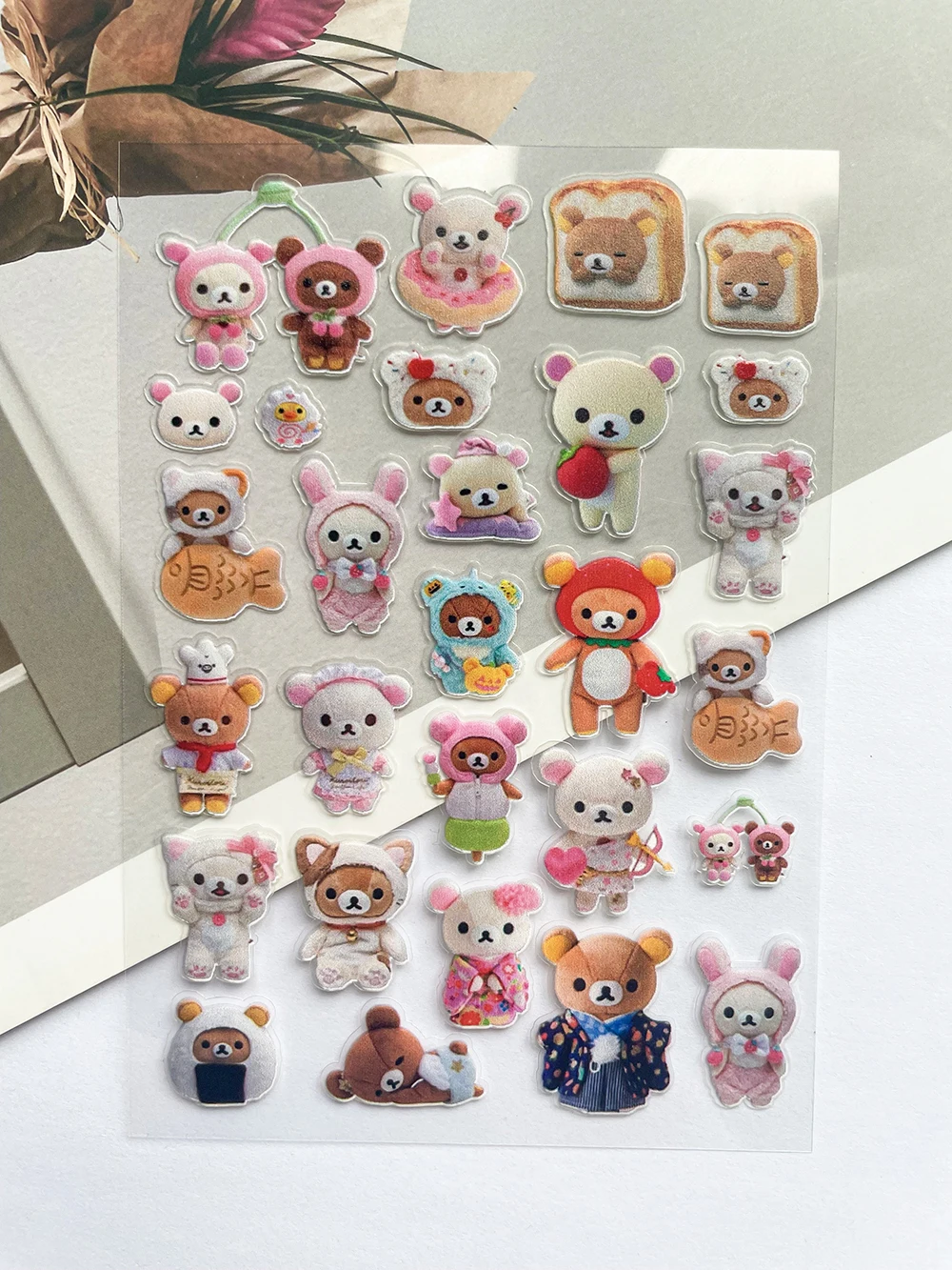 Mini Kawaii Rilakkuma Pvc Poster Goederen Stickers Nail Art Aanpasbare Diy Wenskaart Mobiele Telefoon Case Laptop Vriend Geschenken