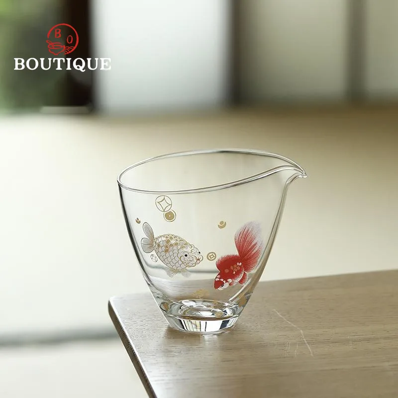 

Red Fish Fair Tea Pitcher Heat-resistant Glass Chhai Divider Teacup Cup Tea Ceremony Accessories Drinkware Justice Cup Puer Sea