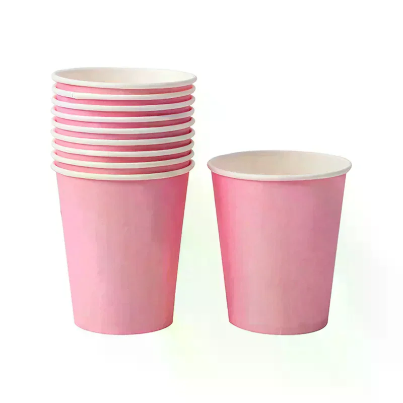 9oz 250ml Solid Thick Paper Cup Disposable Cup Wedding Birthday Party Holiday Disposable Tableware 10PCS