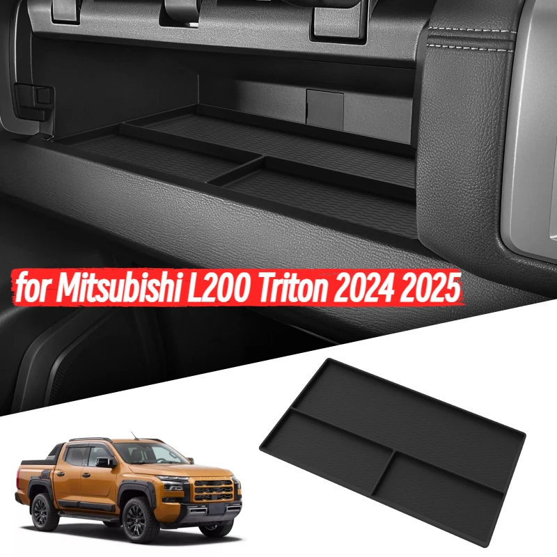 

for Mitsubishi L200 Triton 2024 2025 Co-pilot Dashboard Storage Box Tray Silicone Organizer Car Interior Accessory Triton 24 25