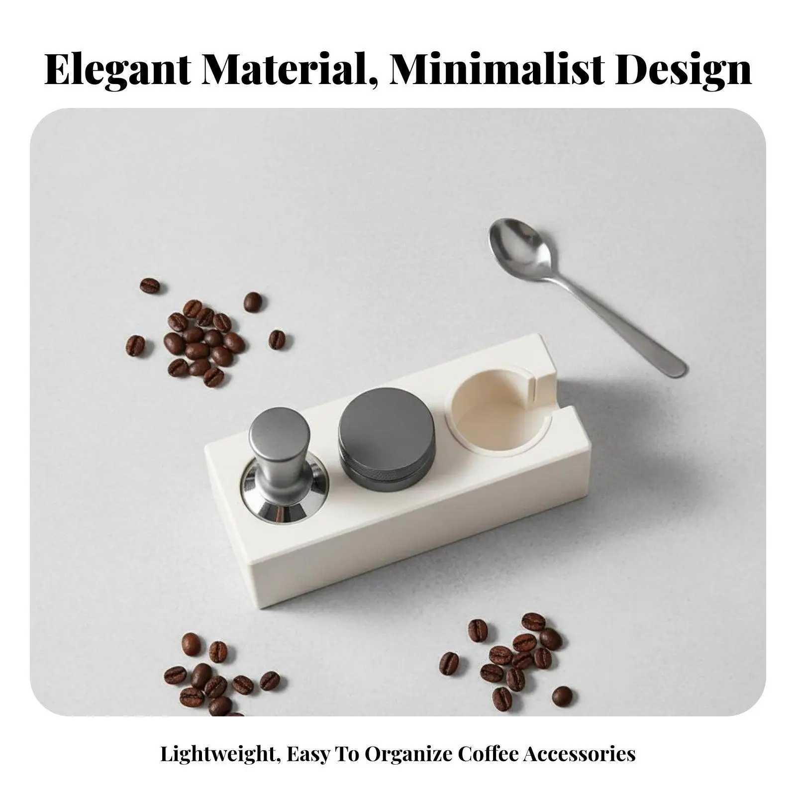 Portable Coffee Tamper Stand for Espresso Tools with Removable Card Slot for 58mm Portafilter Barista Kit