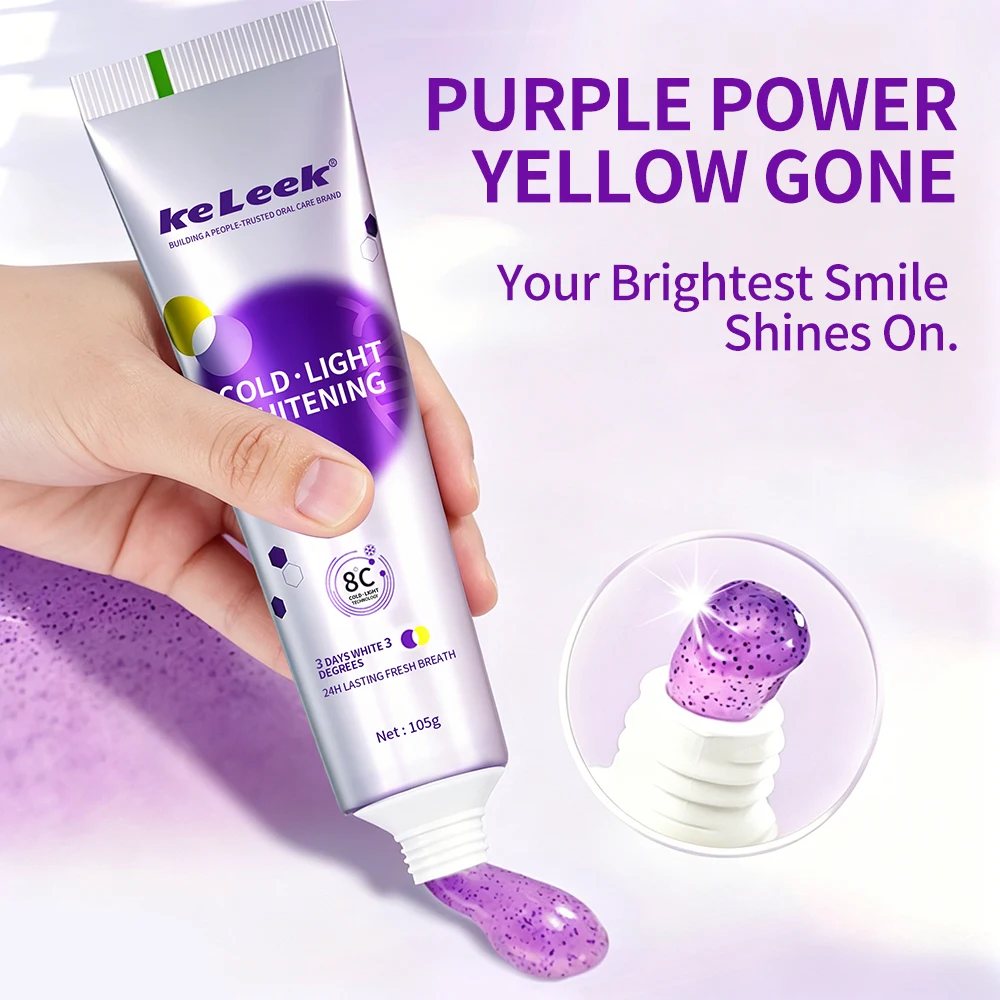 KeLeek Cold Light Whitening Toothpaste 105g Deep Stain Removal Fresh Breath Oral Care Teeth Brightening Daily Cleaning