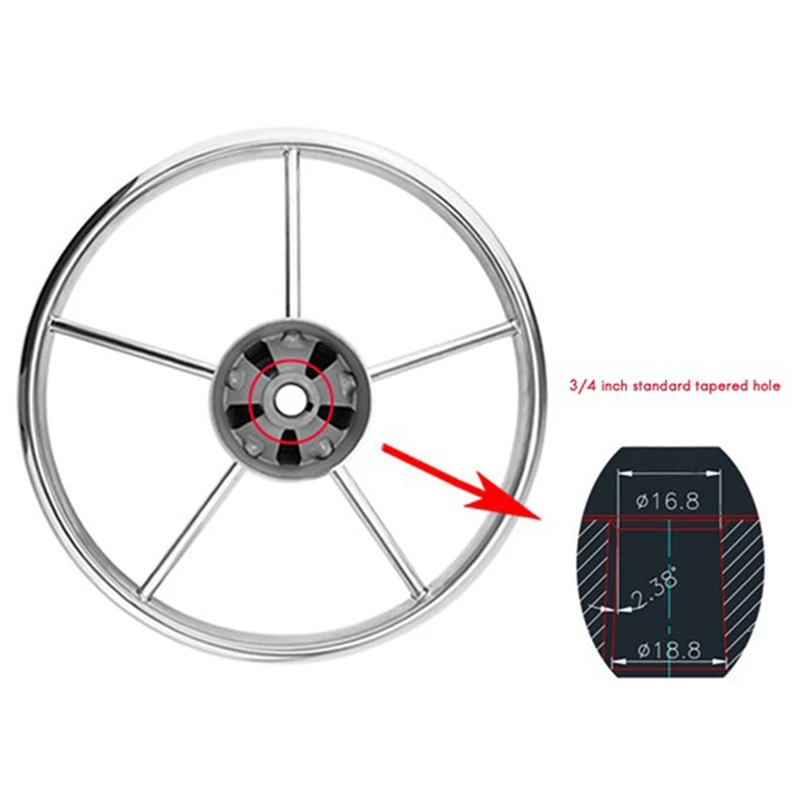 Boat Steering Wheel Stainless Steel 5 Spoke For Most Marine Yacht Boat Boating Equipment Accessories