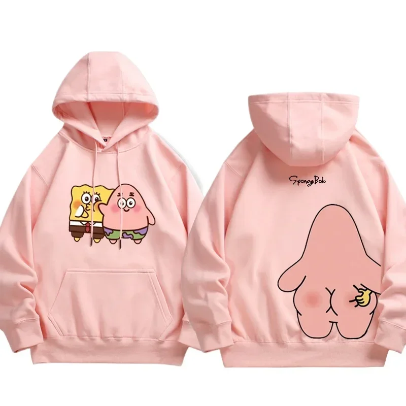 Fashionable and cute Spongebob Cartoon Anime Printing Men's and women's hoodies Autumn and Winter Couple's clothing hoodie