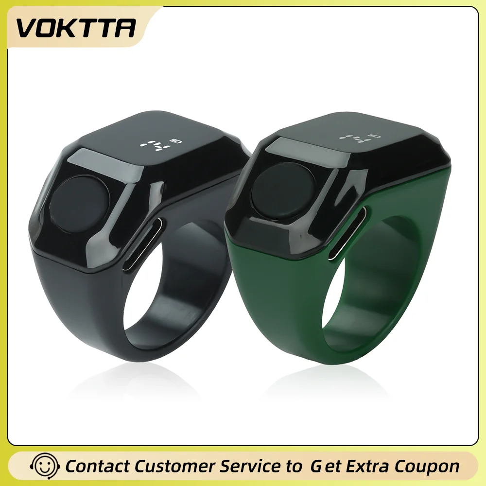 

Silent Bluetooth Ring Finger Counter with OLED Display Type-C Rechargeable Tally Counter for Sports Fitness Tracking