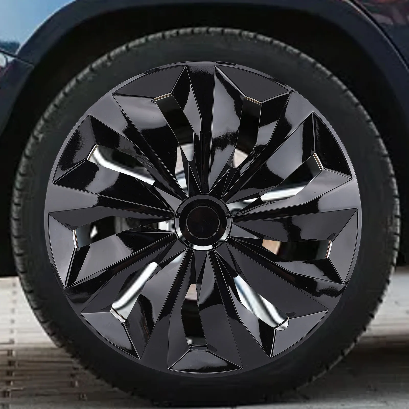 4個入り 車用ホイールキャップ ホイールカバー 14インチ ホイールリムカバー ABS スナップオン R14 ハブキャップセット 車 トラック SUV用 ユニバーサル