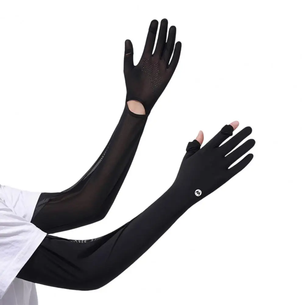 

Lightweight Sun Gloves Cooling Arm Sleeves, Anti-Slip Palm, Full Finger UV Protection Gloves for Hiking Summer Outdoor Use