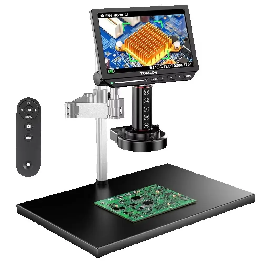 Mikroskop z autofokusem TOMLOV 4K TM4K-AF Max 10.1" HDMI Cyfrowe Mikroskopy z Obrotowym Ramieniem Flex do Elektroniki, Lutowania i Naprawy Telefonów
