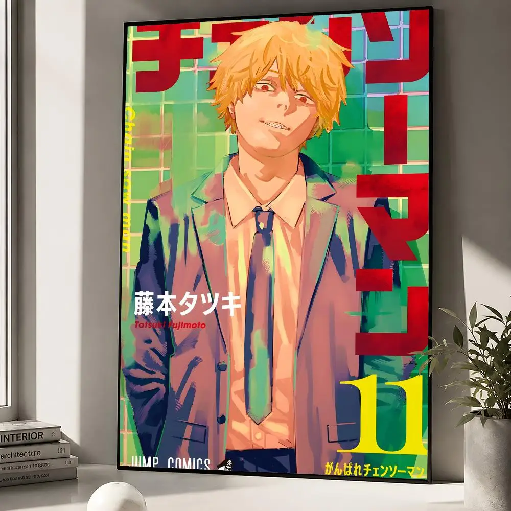 Anime Chainsaw Man Denji Pochita Makima Poster zum Abziehen und Aufkleben, Wandkunst, PP, wasserfest, HD, Schlafzimmer, Wohnzimmer, Heimdekoration, Geschenk – Detail 7