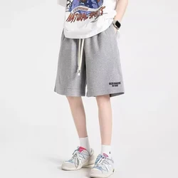 American Vintage Y2K Shorts Men's Summer Baggy Straight Short Pants Letter Print Gym Basketball Sports Beach Bermudas Hombre