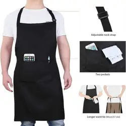 Unisex Professional Chef Apron with Pocket - Adjustable Full Coverage Apron - Waterproof and Oil Resistant - One Piece Black New