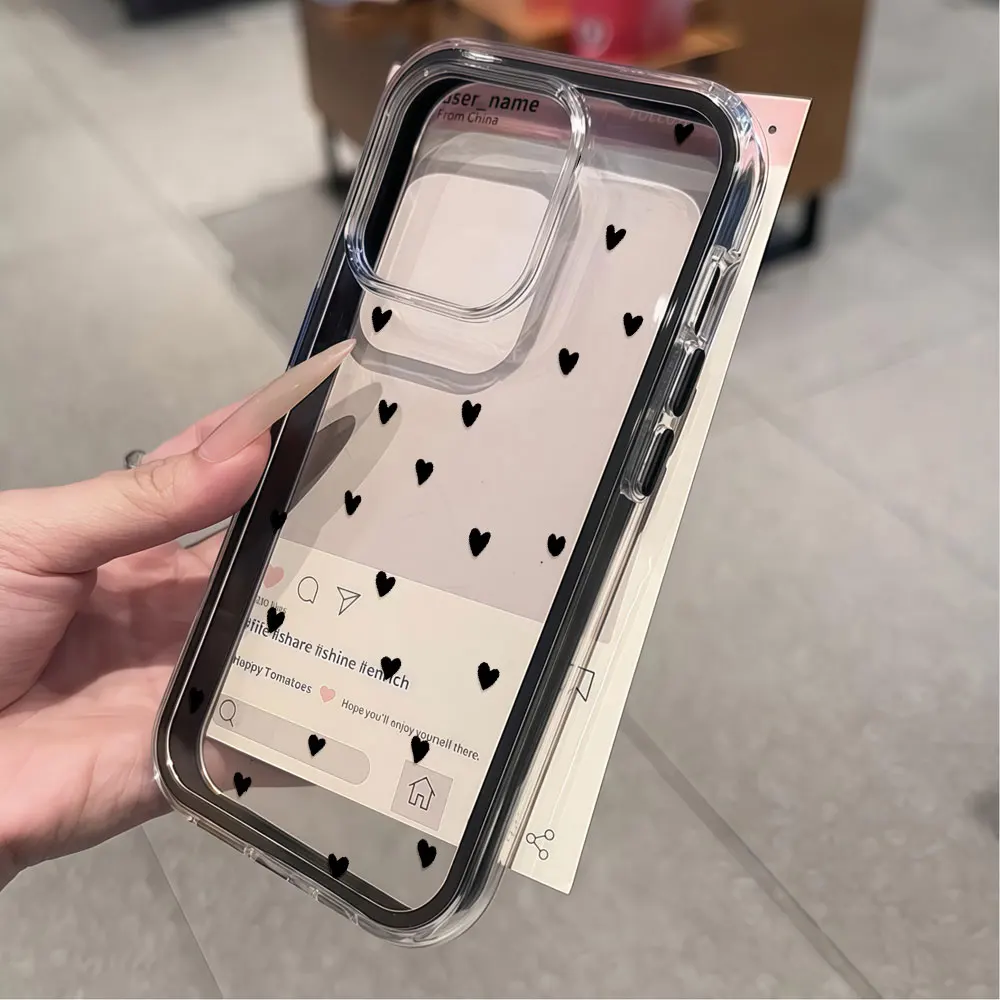 Vintage Zeitloses Liebesherz-Muster Handyhülle für iPhone 16 14 15 Plus 12 13 11 17 Pro Max Air X XR XS Transparente Weiche Hülle – Detail 8