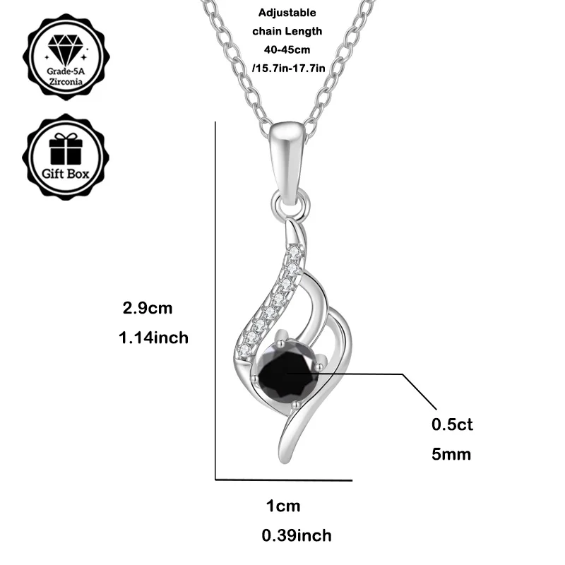 مجوهرات LAMVOICE للنساء/قلادة مضادة للحساسية، هدية عيد الميلاد، قلادة زركونيا 0.5 قيراط، مجوهرات عالية الجودة #4