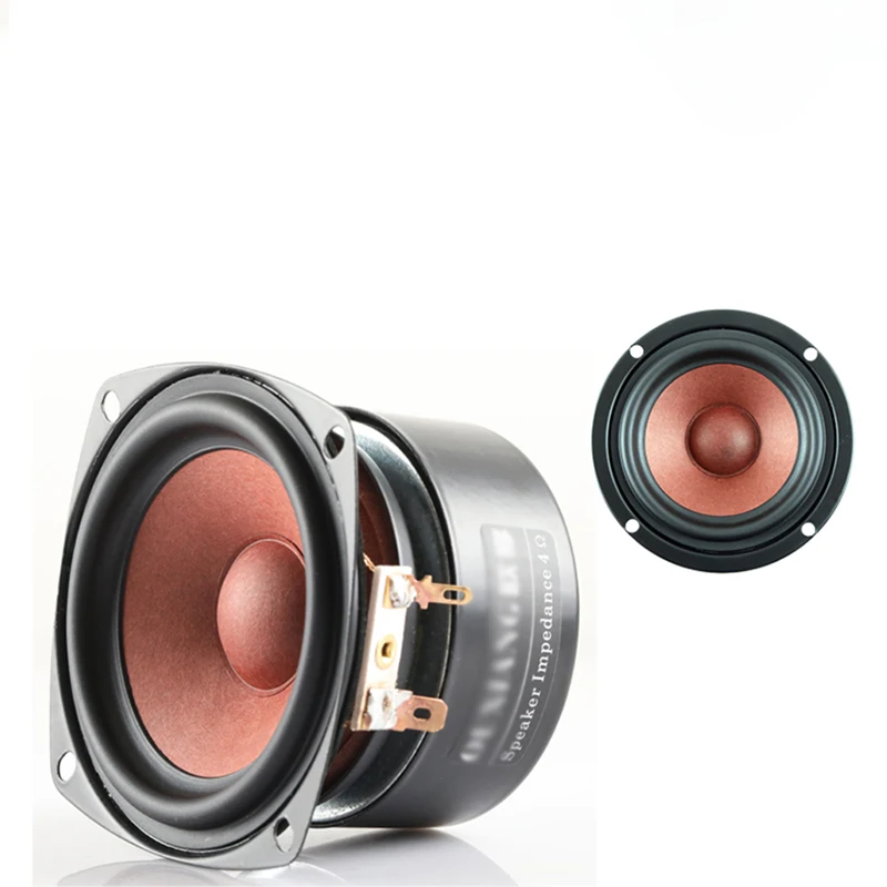 3 Inch Audio Portable Speakers Full Range Speaker 4Ohm 8Ohm, Red Paper Cone, 15W DIY Stereo HiFi Horn Loudspeaker