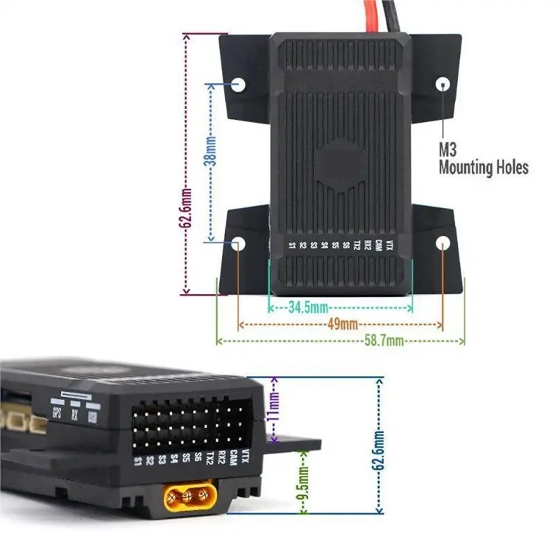 ABUM-LUCID WING 50A AIO H743 Flight Controller + ESC Board 2-6S For FPV Aircraft And Flying Wings Up To 1M Wingspan