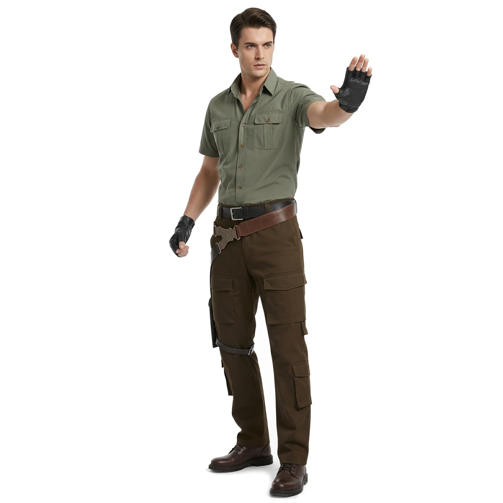 Welcome to the Jungle Spencer Cosplay Costume Jumanji  Halloween Roleplay Game Cosplay Adult Men Costume Army Uniform Full Set